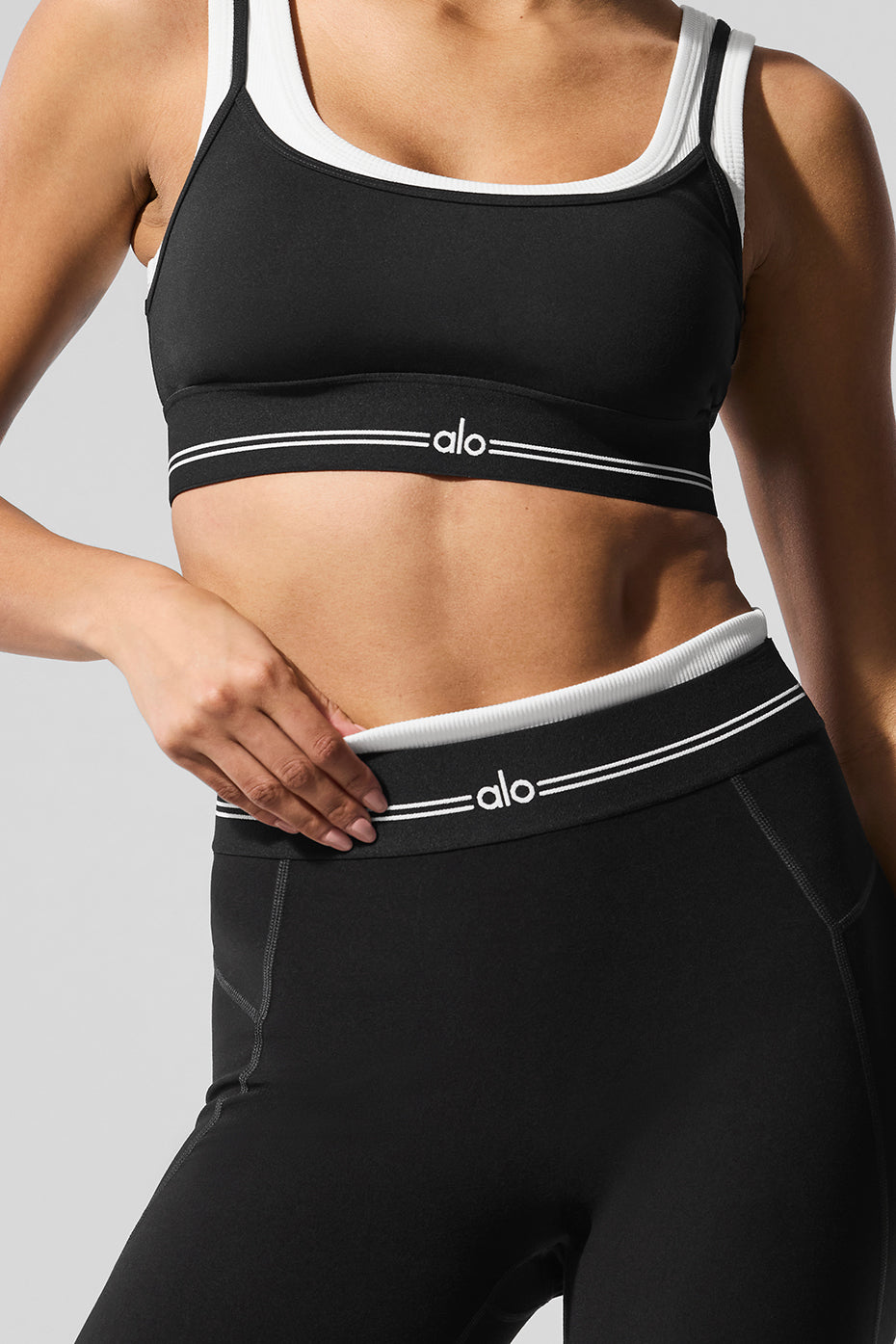 Airbrush High Rise 7/8 Better Together Leggings — Black/White