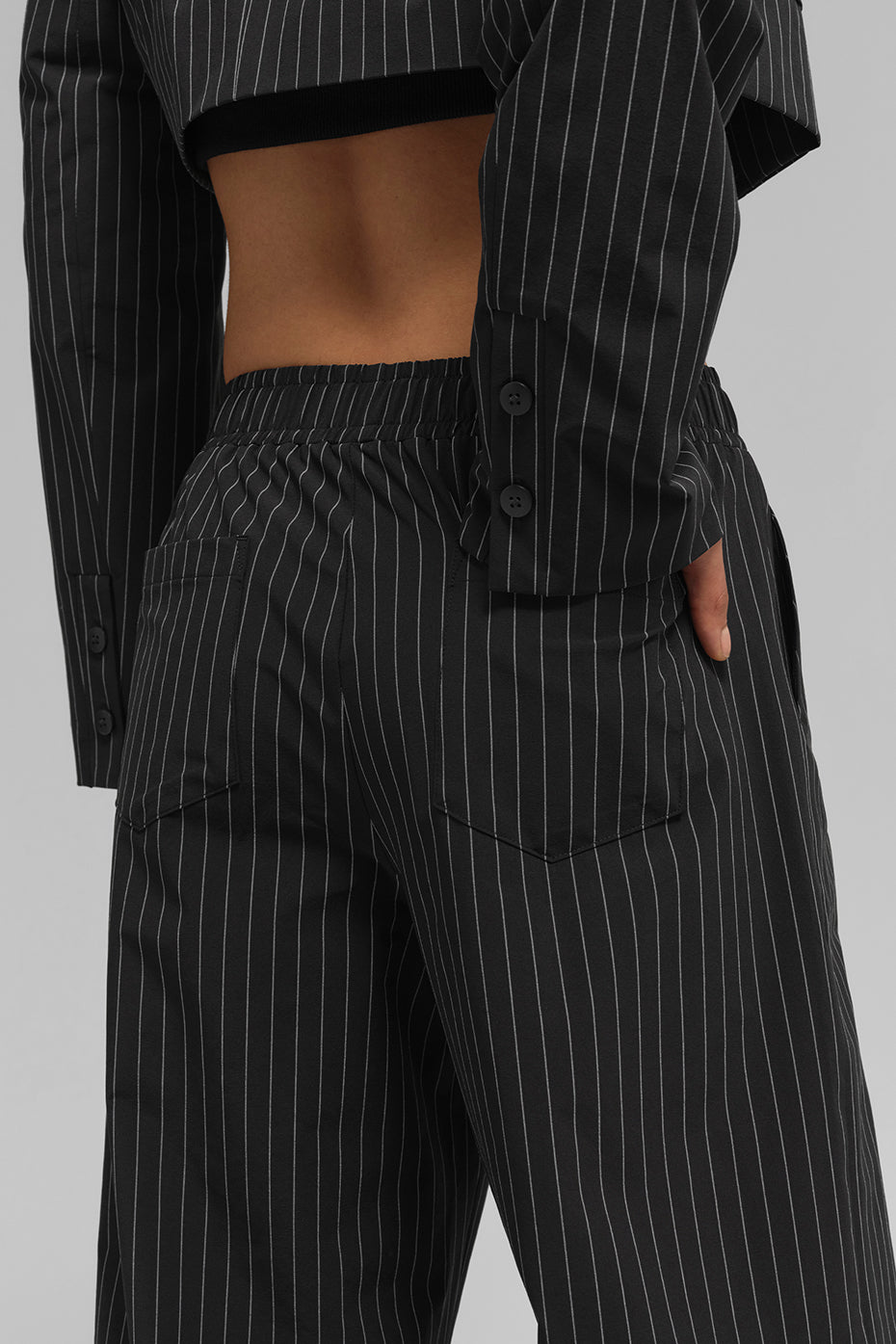 Pinstripe Daylight Boxer Pant (Long) — Black/Titanium