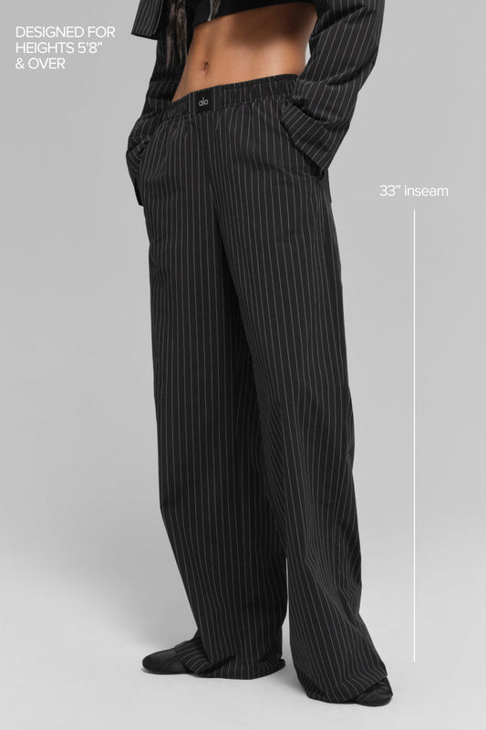 Pinstripe Daylight Boxer Pant (Long) — Black/Titanium