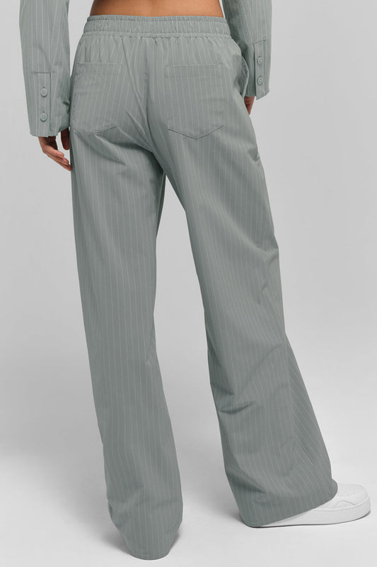 Pinstripe Daylight Boxer Pant (Long) — Lunar Grey/White