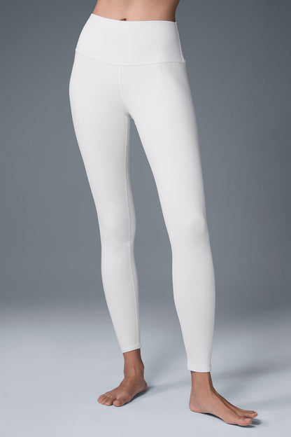 High Rise Airbrush Leggings — White