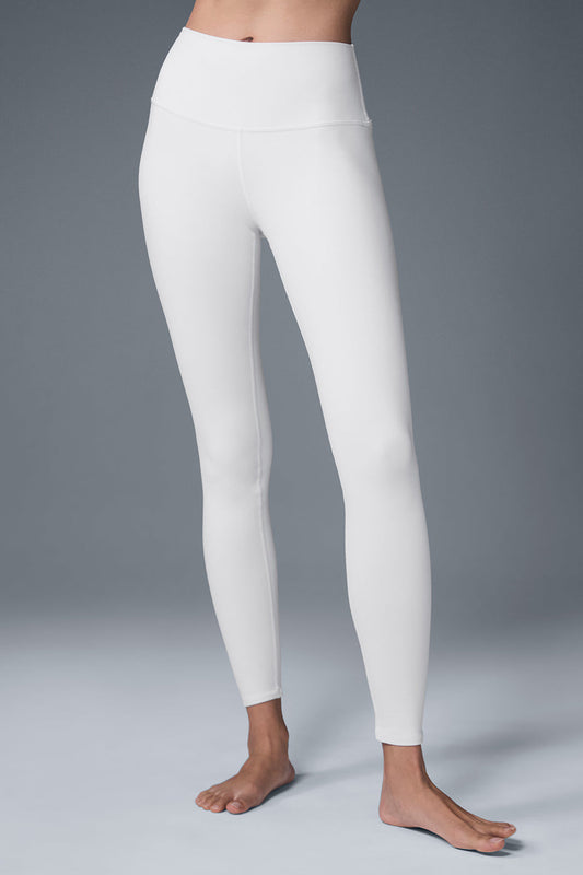 High Rise Airbrush Leggings — White