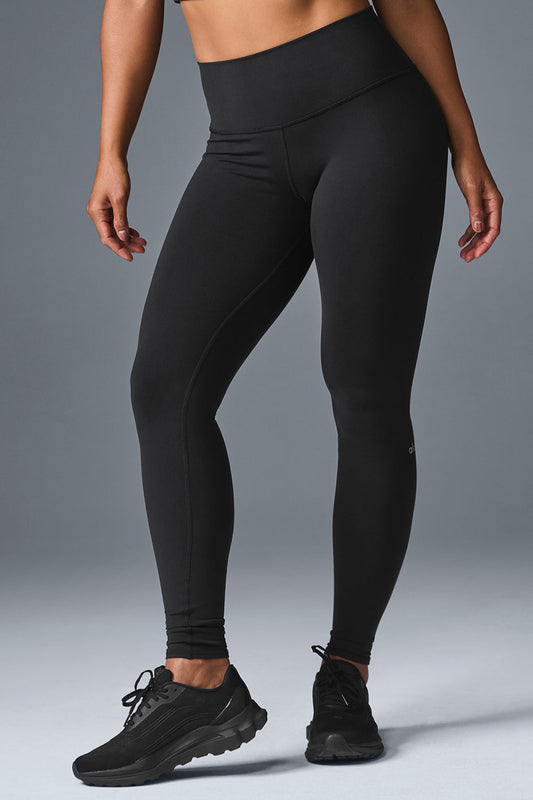 High Rise Airbrush Leggings — Black