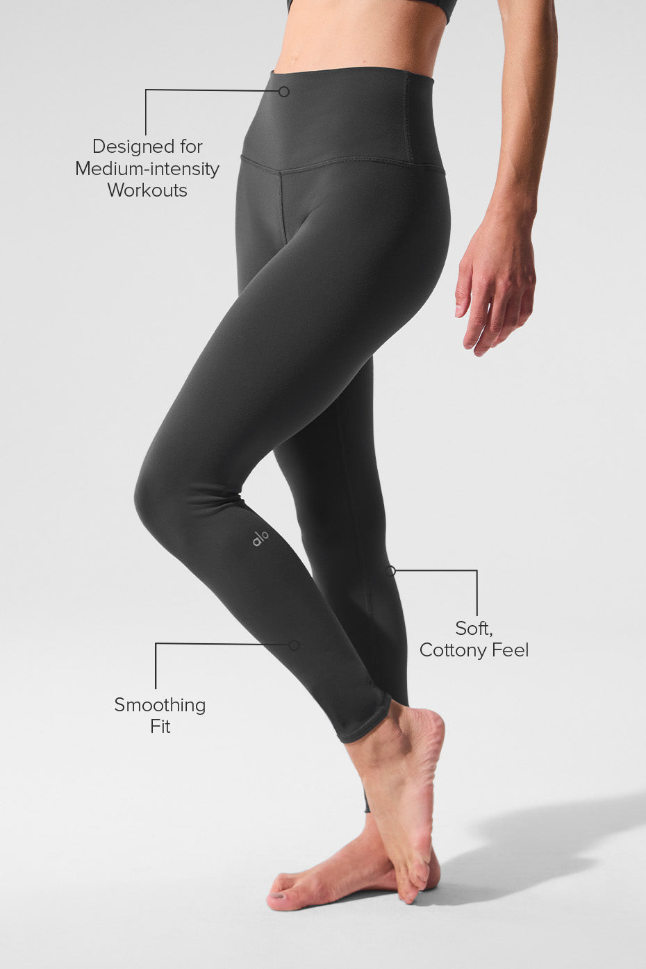 High Rise Airbrush Leggings — Anthracite