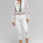 High Rise Airbrush Capri — White