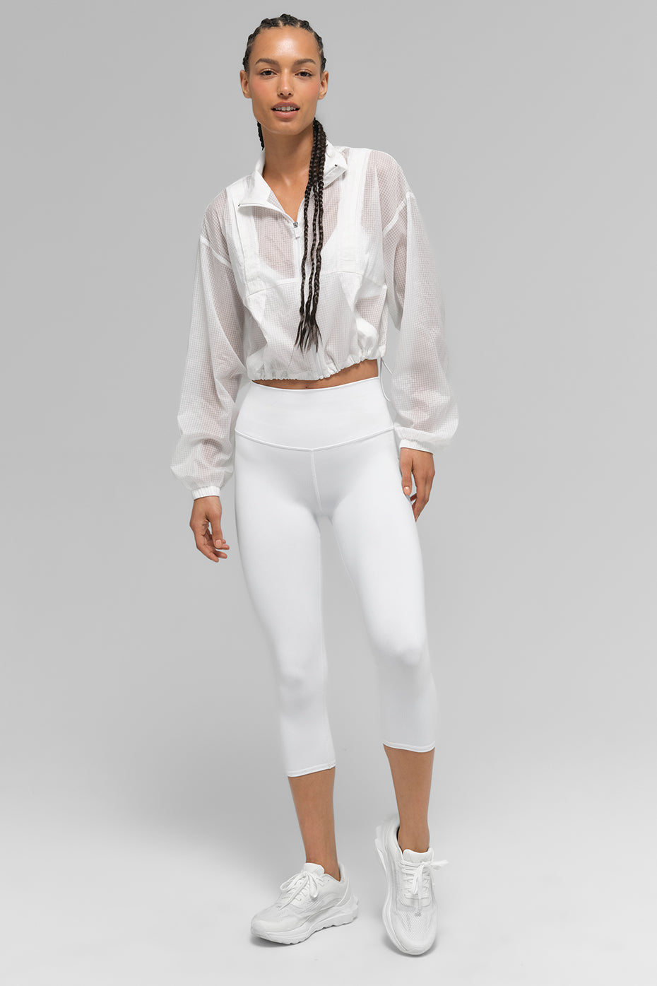 High Rise Airbrush Capri — White