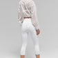 High Rise Airbrush Capri — White