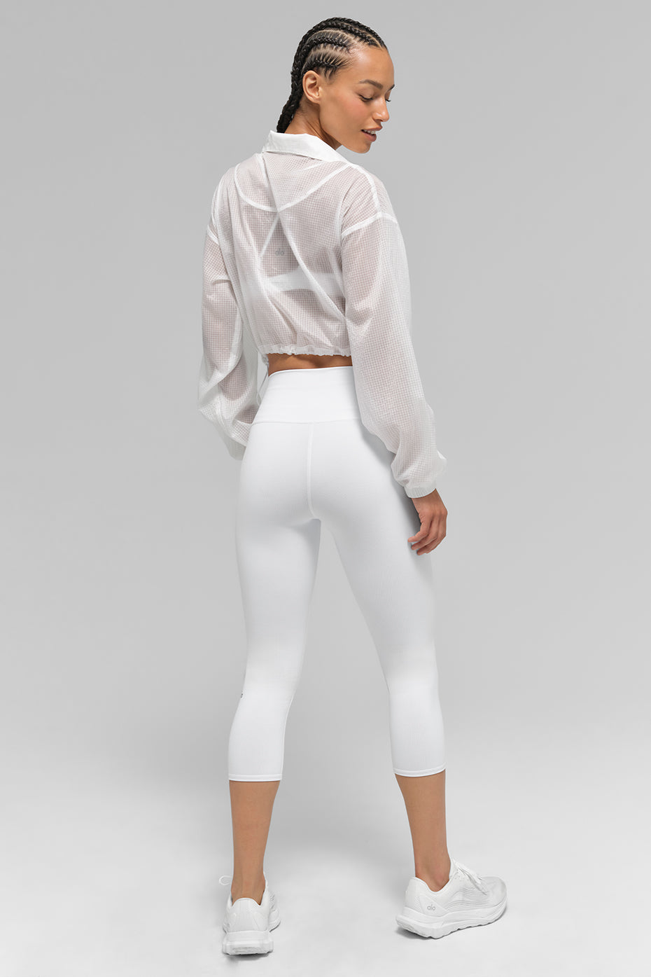 High Rise Airbrush Capri — White