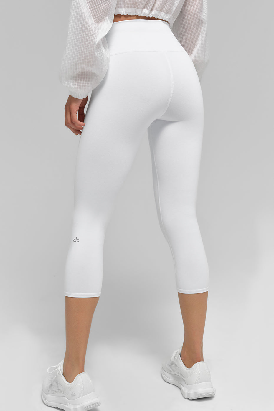 High Rise Airbrush Capri — White