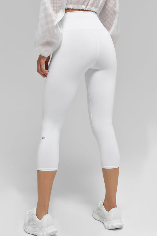 High Rise Airbrush Capri — White