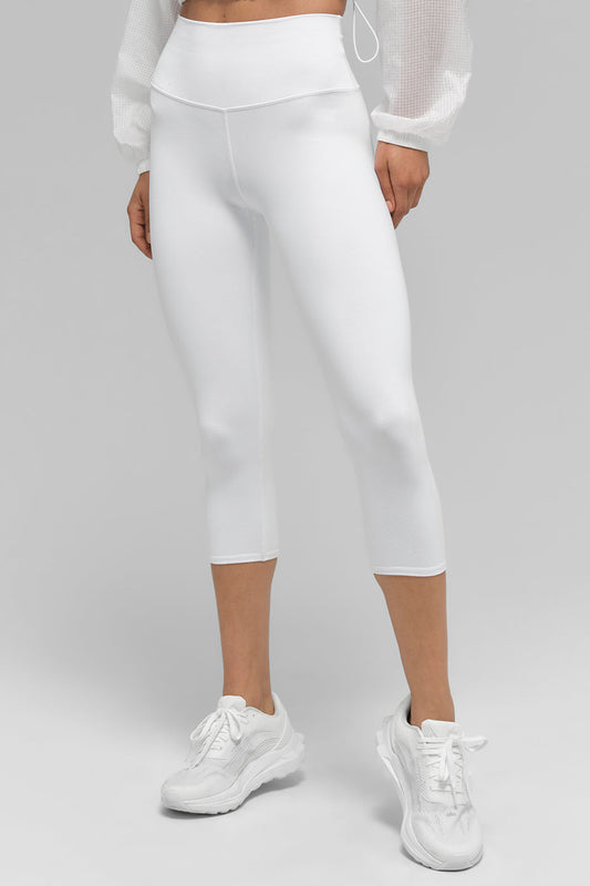 High Rise Airbrush Capri — White