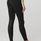 High Rise Moto Leggings — Black/Black Glossy