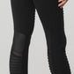 High Rise Moto Leggings — Black/Black Glossy