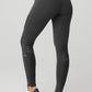 High Rise Moto Leggings — Anthracite/Anthracite Glossy