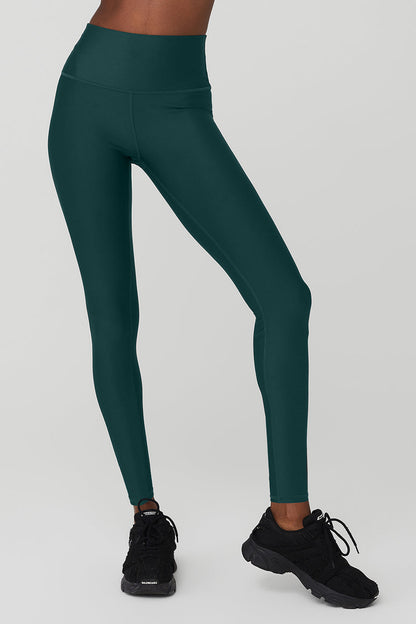 High Rise Airlift Leggings — Midnight Green