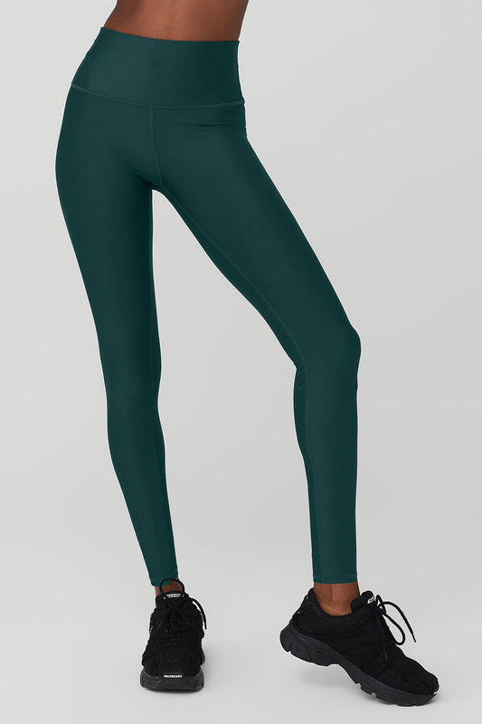 High Rise Airlift Leggings — Midnight Green