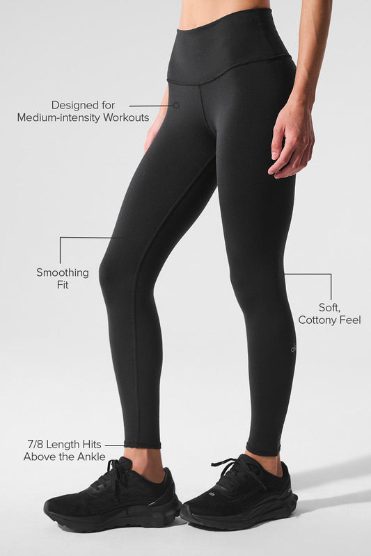 7/8 High Rise Airbrush Leggings — Black