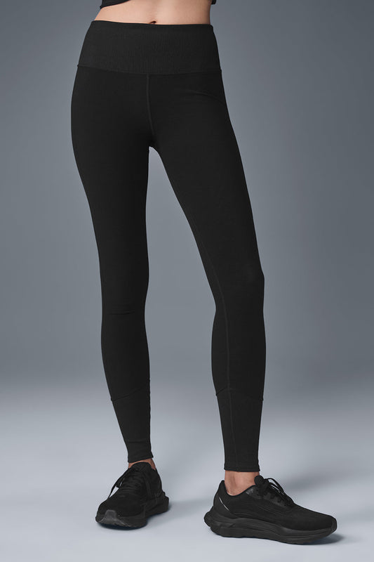 High Rise Alosoft Lounge Leggings — Black