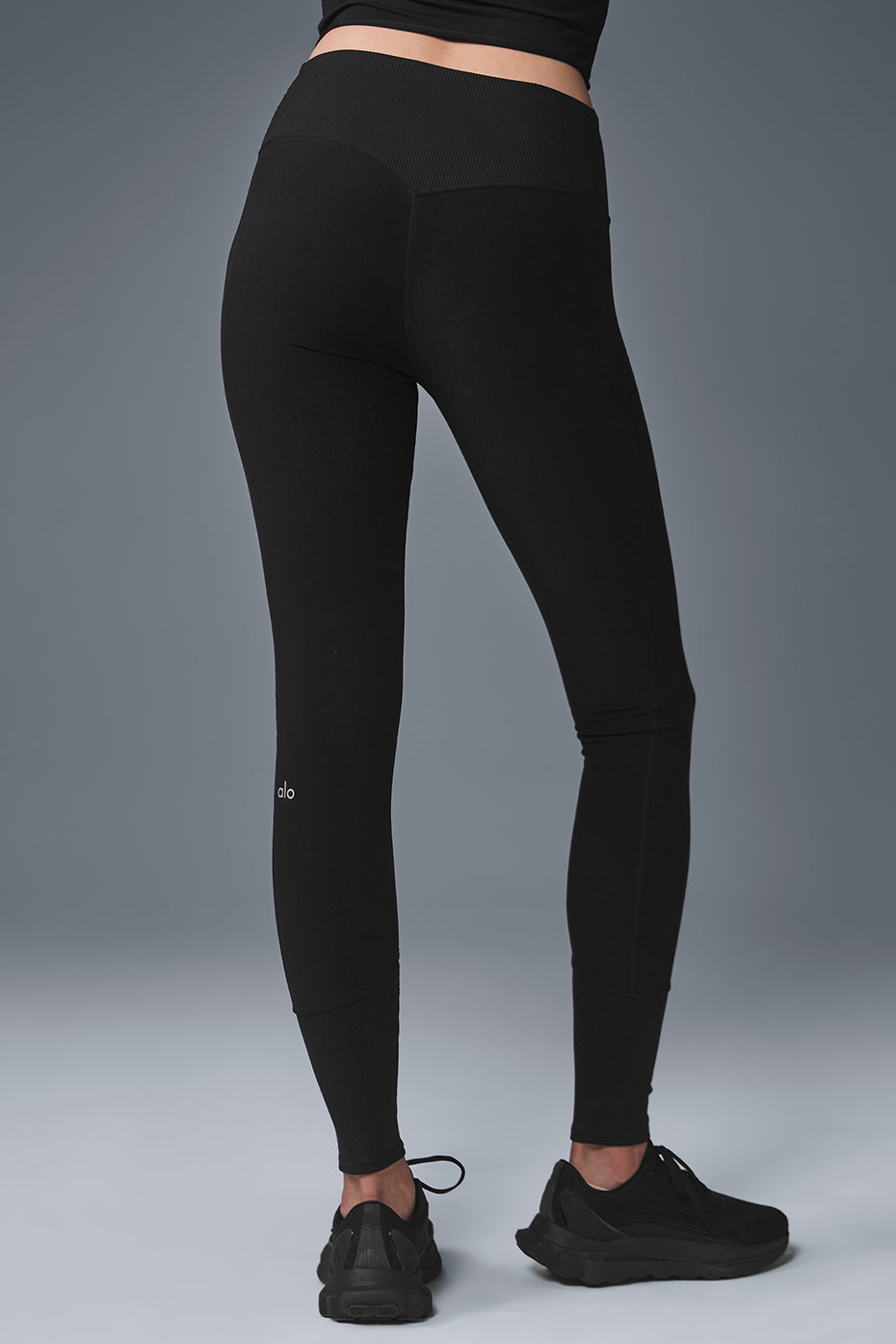 High Rise Alosoft Lounge Leggings — Black