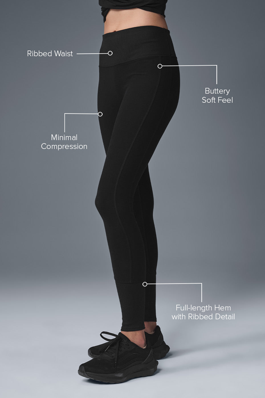 High Rise Alosoft Lounge Leggings — Black