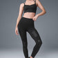 7/8 High Rise Moto Leggings — Black