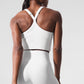 Seamless Ribbed Favorite Sports Bra Tank Top — White