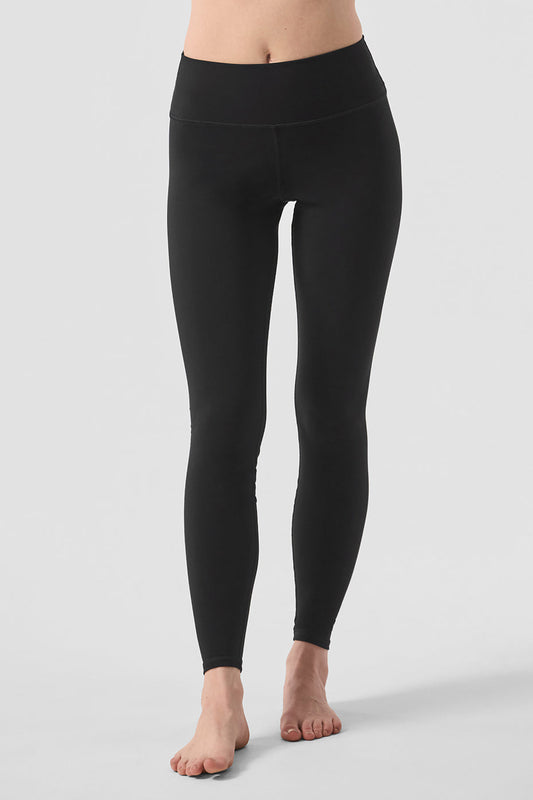 High Rise Solid Vapor Leggings — Black