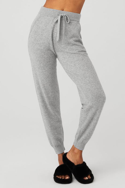 High Rise Cashmere Jet Set Pant — Dove Grey Heather