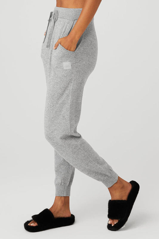 High Rise Cashmere Jet Set Pant — Dove Grey Heather
