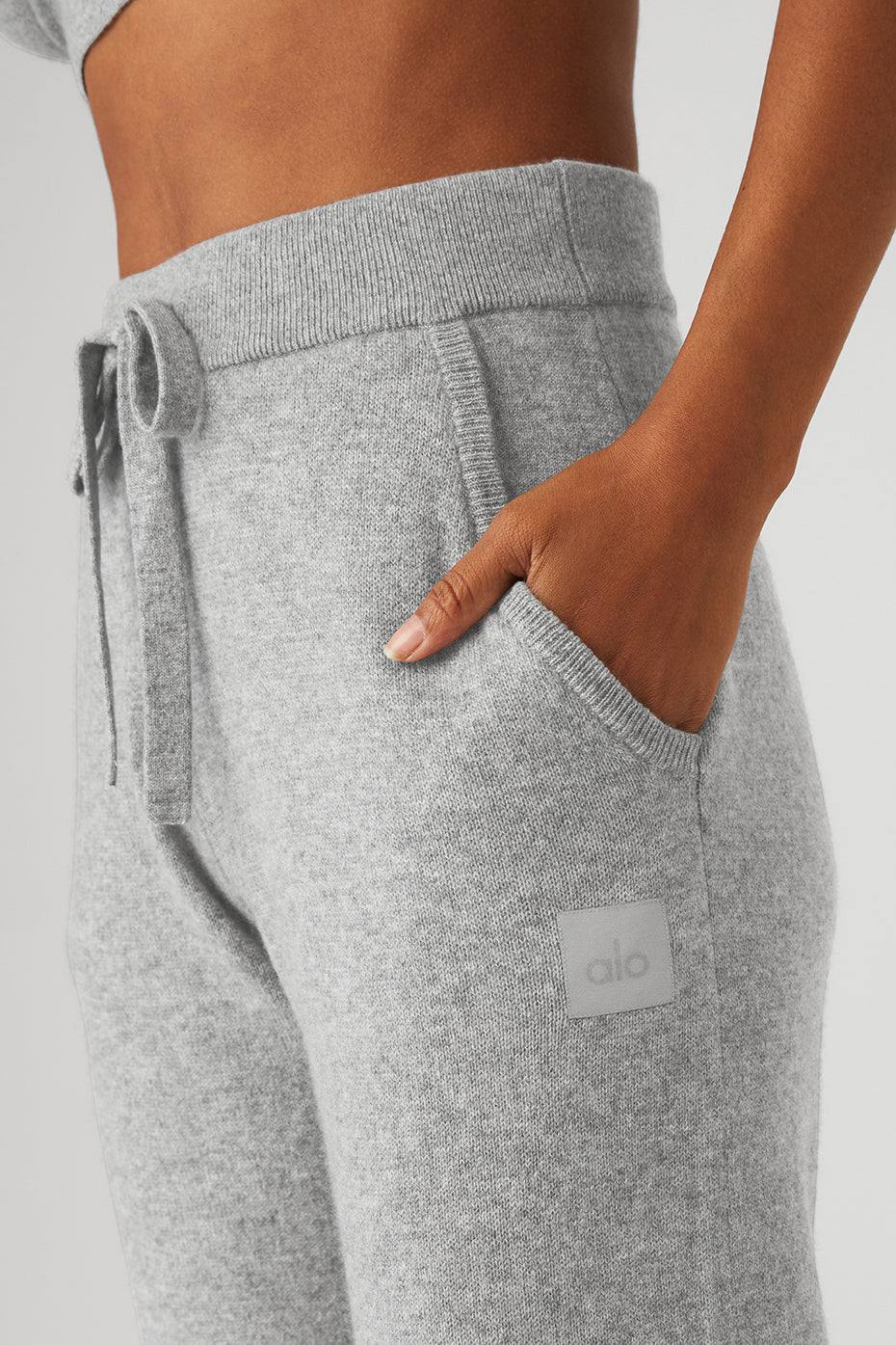 High Rise Cashmere Jet Set Pant — Dove Grey Heather