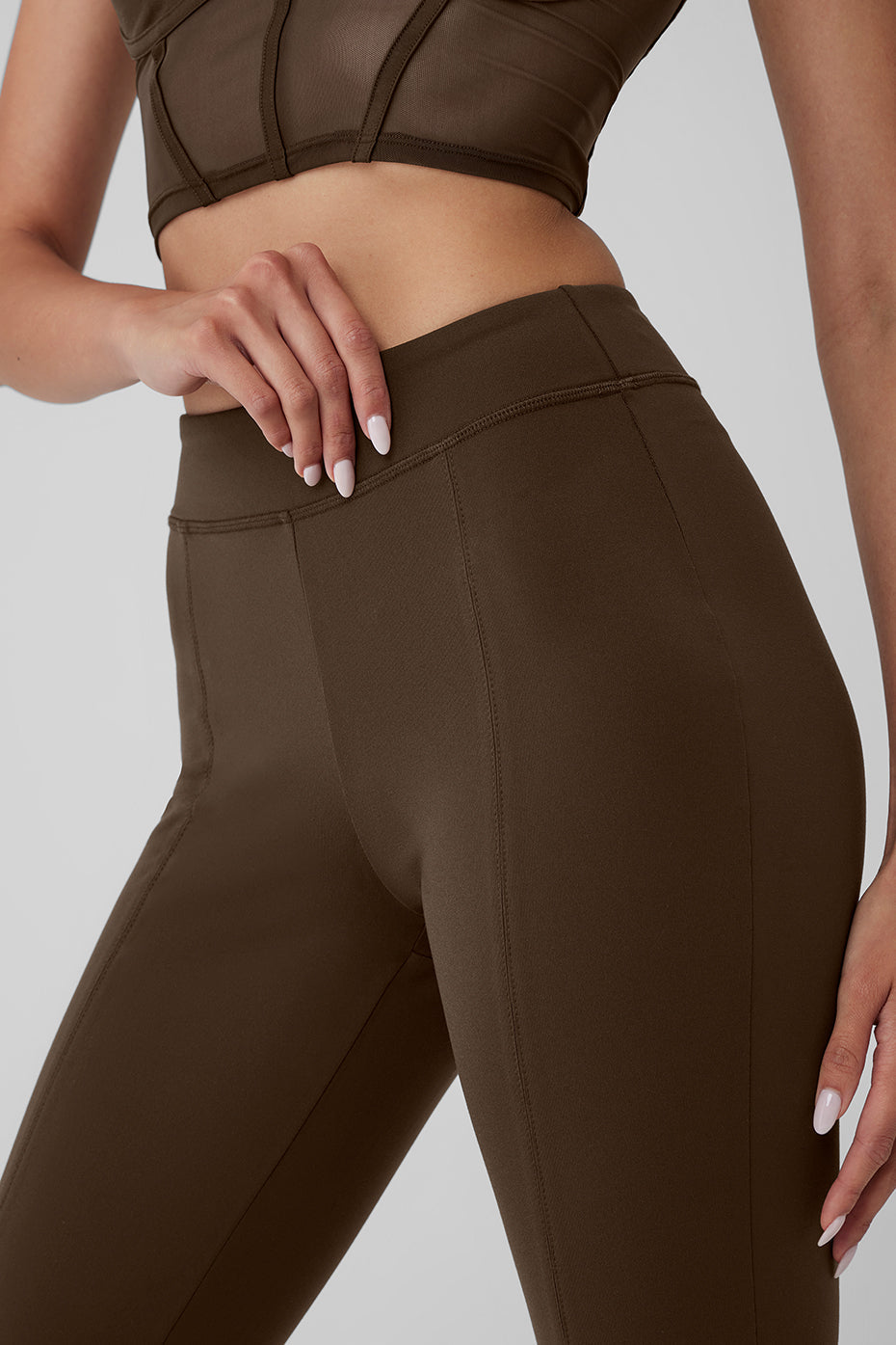 Airbrush High Rise Flutter Leggings — Espresso