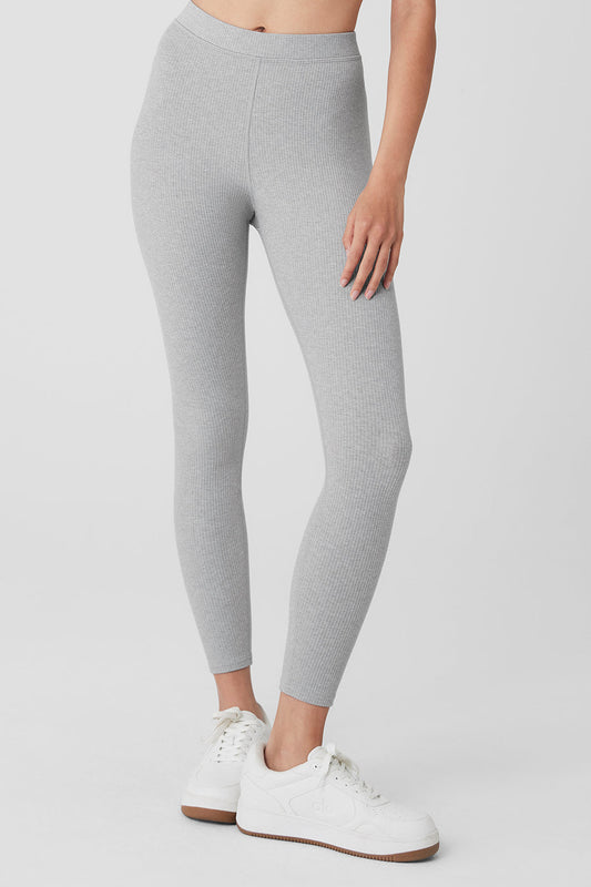 Ribbed High Rise 7/8 Blissful Leggings — Athletic Heather Grey