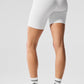 7" High Rise Biker Shorts — White