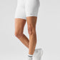 7" High Rise Biker Shorts — White