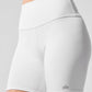 7" High Rise Biker Shorts — White