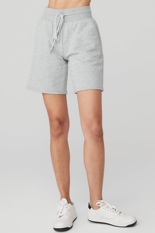 High Rise Easy Sweat Shorts — Athletic Heather Grey