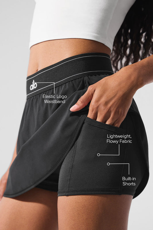 Match Point Tennis Skirt — Black