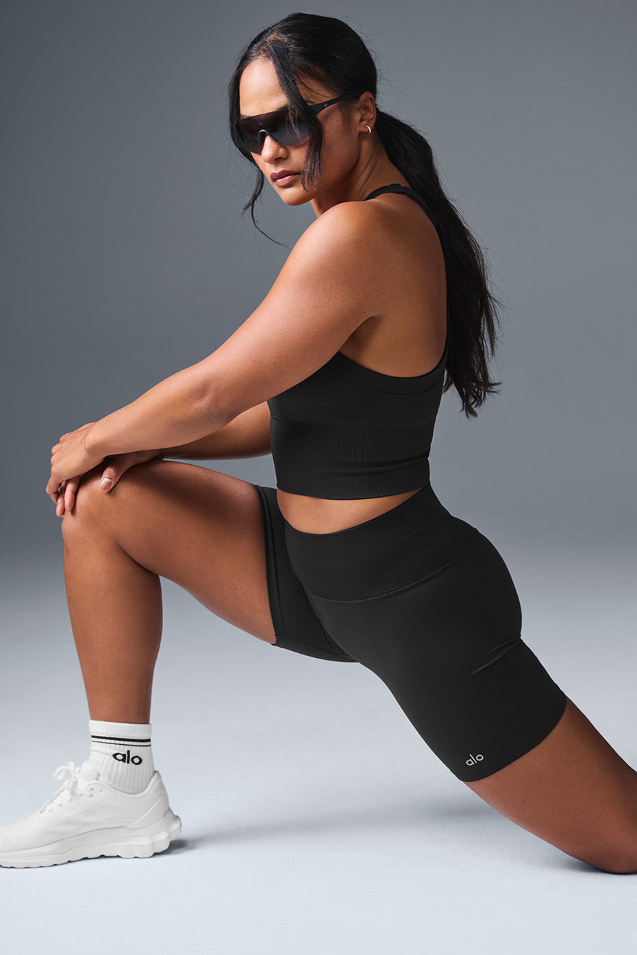 5" Seamless Ribbed Favorite Shorts — Black