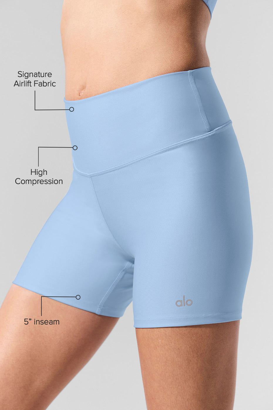 5" Airlift Energy Shorts — Seashell Blue