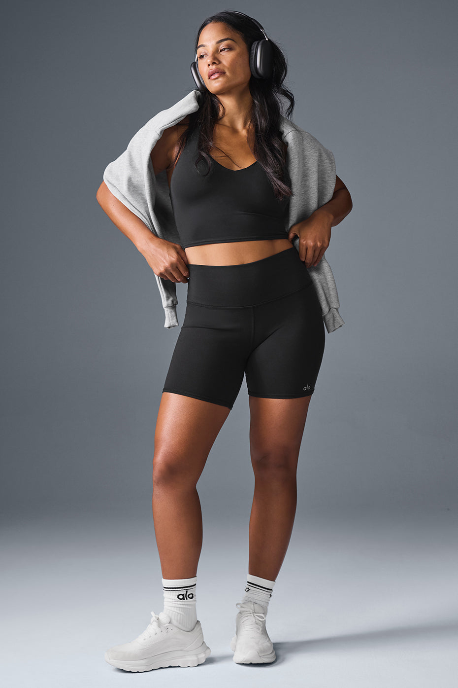 5" Airbrush High Rise Biker Shorts — Black