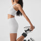 5" Airbrush High Rise Biker Shorts — White