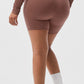 5" Airbrush High Rise Biker Shorts — Chestnut