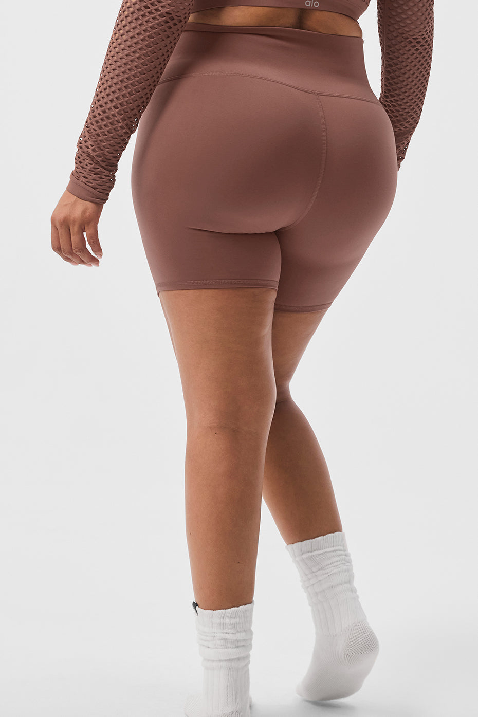 5" Airbrush High Rise Biker Shorts — Chestnut