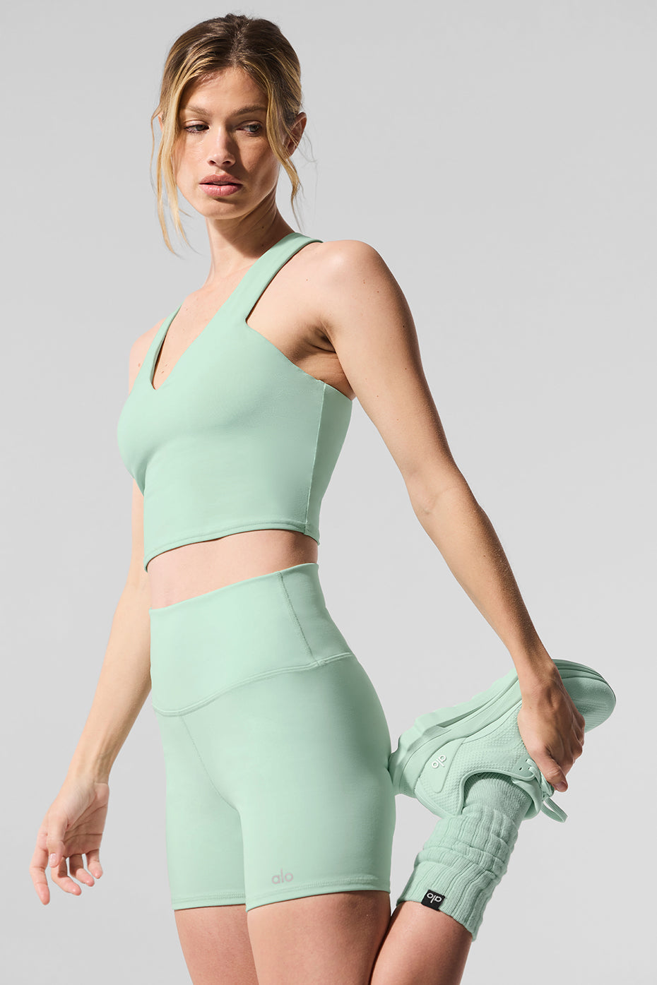 5" Airbrush High Rise Biker Shorts — Spearmint