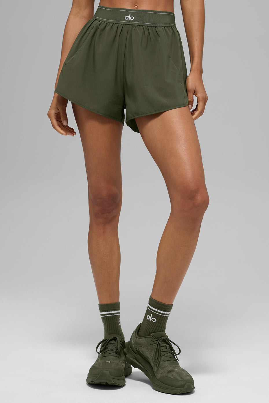 Match Point Shorts — Green Olive
