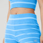 Cashmere Mini Stripe Shorts — Azure Blue/White