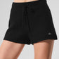 Cashmere High Rise Plush Waffle Shorts — Black
