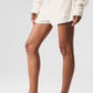Cashmere High Rise Plush Waffle Shorts — Ivory