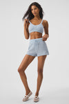Cashmere High Rise Plush Waffle Shorts — Crystal Blue