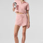 Cashmere High Rise Plush Waffle Shorts — Pink Quartz